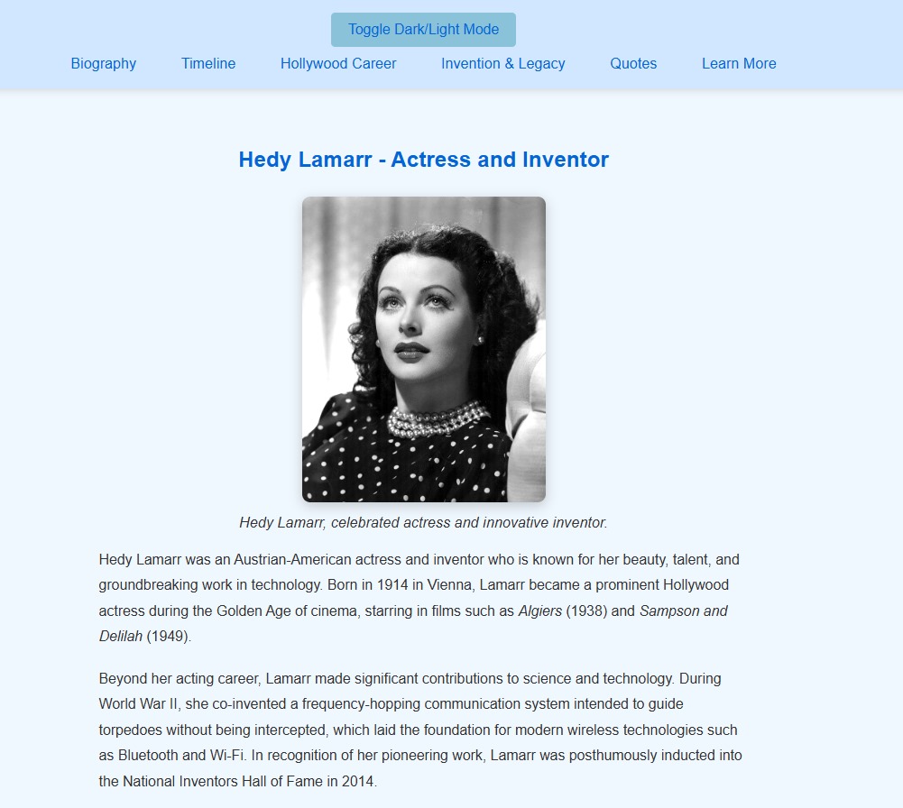 Tribute Page